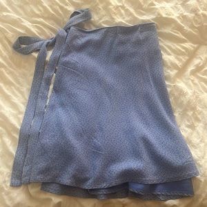 brandy melville blue floral tie skirt